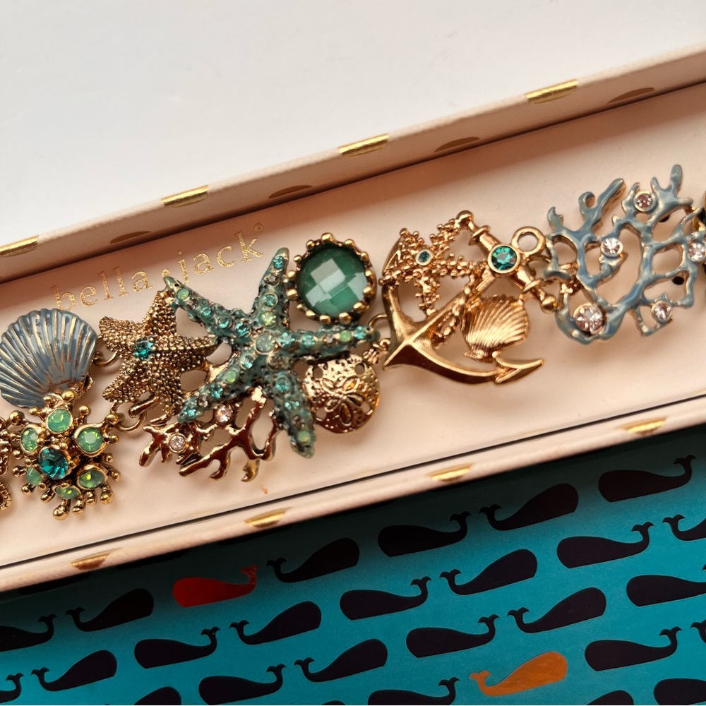 Bella Jack Nautical Gold and Green Ocean-Themed Bracelet